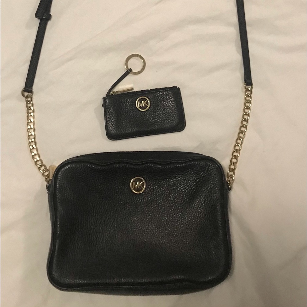 Michael Kors Black Fulton Cross Body & Coin Pouch